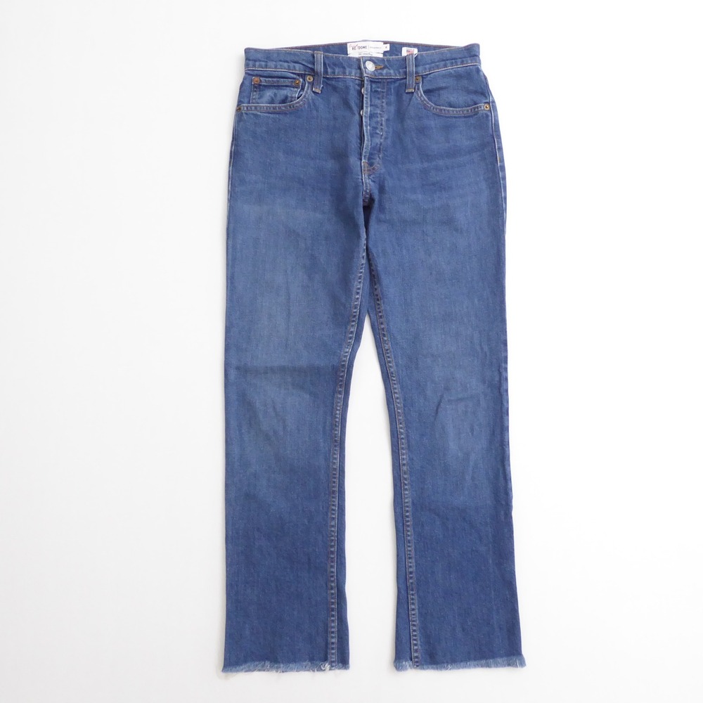 RE/DONE Women Jeans Blue The Crawford High Rise Frayed Hem 28